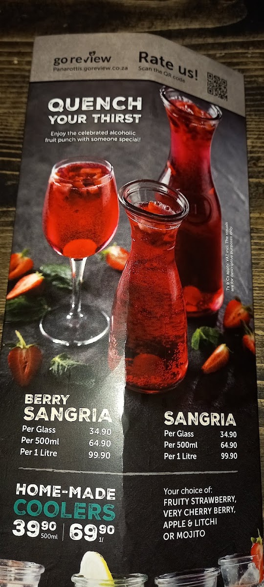 Menu Panarottis Gold Reef City-3